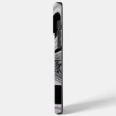 Abstraktes Schwarzes Grau mit Magenta Fraktal Kuns Case-Mate iPhone Hülle (Rückseite / Links)