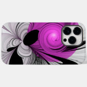 Abstraktes Schwarzes Grau mit Magenta Fraktal Kuns Case-Mate iPhone Hülle (Rückseite (Horizontal))