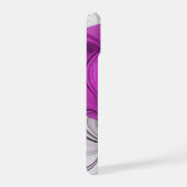 Abstraktes Schwarzes Grau mit Magenta Fraktal Kuns iPhone 15 Hülle (Rechte Seite)