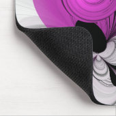 Abstraktes Schwarzes Grau mit Magenta Fraktal Kuns Mousepad (Ecke)