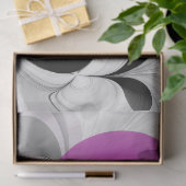 Abstraktes Schwarzes Grau mit Magenta Fraktal Kuns Seidenpapier (Geschenk)