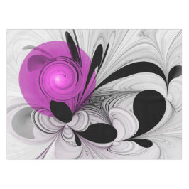 Abstraktes Schwarzes Grau mit Magenta Fraktal Kuns Tischdecke