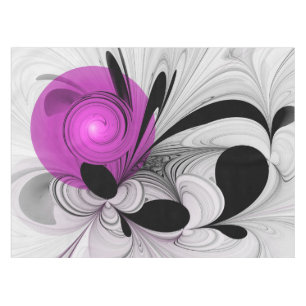 Abstraktes Schwarzes Grau mit Magenta Fraktal Kuns Tischdecke