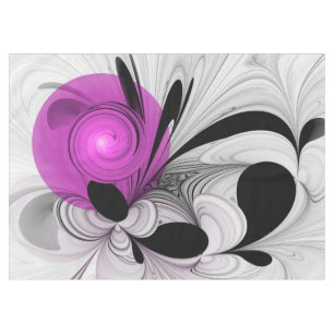 Abstraktes Schwarzes Grau mit Magenta Fraktal Kuns Tischdecke
