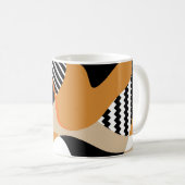 Abstraktes schwarzes Muster Kaffeetasse (VorderseiteRechts)