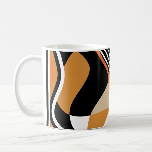 Abstraktes schwarzes Muster Kaffeetasse (Links)