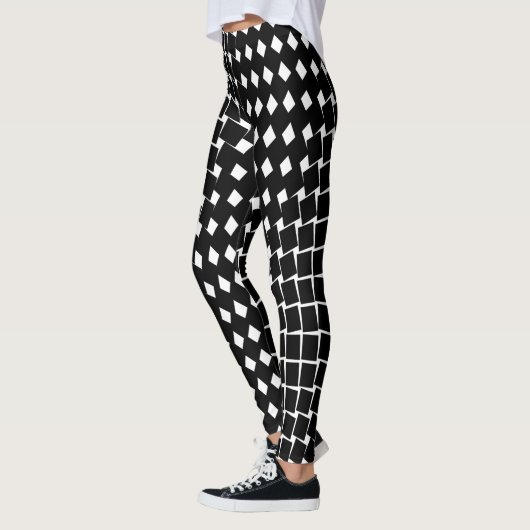 Abstraktes Schwarzes Muster Leggings (Links)
