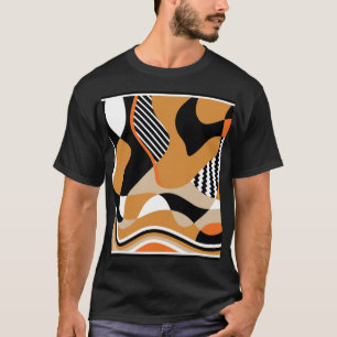 Abstraktes schwarzes Muster T-Shirt