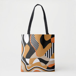 Abstraktes schwarzes Muster Tasche