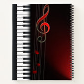 Abstraktes schwarzes Piano und Clef Notizblock (Rückseite)