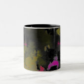 Abstraktes Schwarzes Rosa und Gold Zweifarbige Tasse (Mittel)