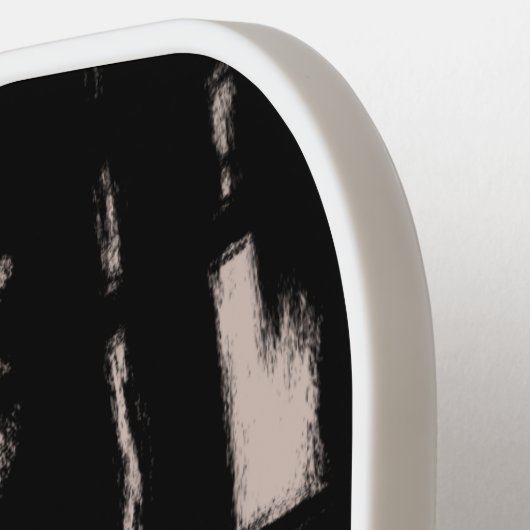 Abstraktes Schwarzes Skript Name Pickleball Paddle (Linke Seite)