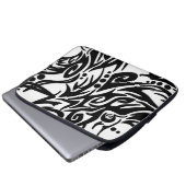 Abstraktes Schwarzes Stammes Laptopschutzhülle (Vorne Knopf)