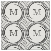 Abstraktes Schwarzes Swirl Monogramm #2 Stoff (Muster)