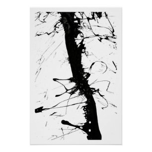 Abstraktes schwarzes Tintzwerk Poster