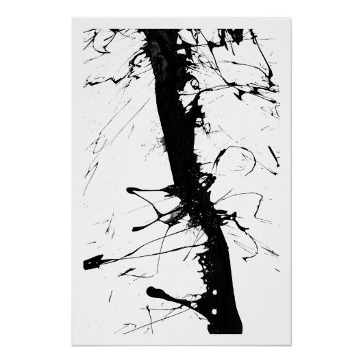 Abstraktes schwarzes Tintzwerk Poster (Vorderseite)