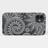 Abstraktes schwarzes und graues Blumenmuster Case-Mate iPhone Hülle (Rückseite (Horizontal))