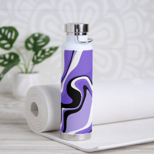 Abstraktes Schwarzes und Lila Fluid Trinkflasche