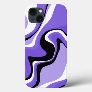 Abstraktes Schwarzes, Weiß und Lila Fluid Case-Mate iPhone Hülle