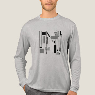Abstraktes schwarzgraues Elektroden-Muster kleines Tri-Blend Shirt