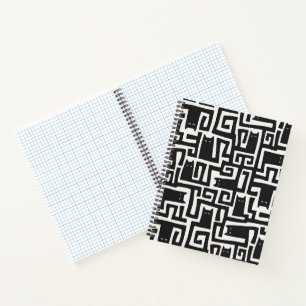 Abstraktes Schwarzkatzen-Muster-Notizbuch Journal Notizblock