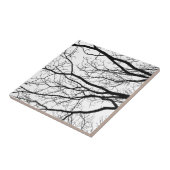 Abstraktes Schwarzweiss der Baumniederlassungen Fliese (Seite)