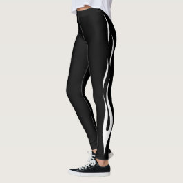 Abstraktes Schwarzweiß-Design Leggings