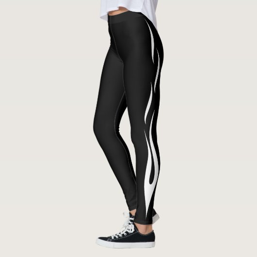 Abstraktes Schwarzweiß-Design Leggings (Links)