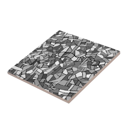 Abstraktes Schwarzweiss-Mosaik Fliese (Seite)