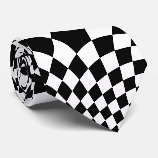 Abstraktes Schwarzweiß-Muster Krawatte (Gerollt)