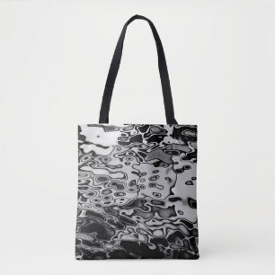 Abstraktes Schwarzweiß-Wasser-Muster Tasche