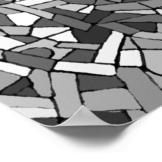 Abstraktes Schwarzweißmosaik Poster (Ecke)