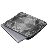 Abstraktes Schwarzweißmuster Laptopschutzhülle (Vorne Knopf)