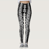 abstraktes Schwarzweißmuster Leggings (Vorderseite)