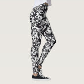 Abstraktes Schwarzweißmuster Leggings (Rechts)