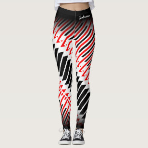 Abstraktes Schwarzweißmuster mit Ihrem Namen Leggings