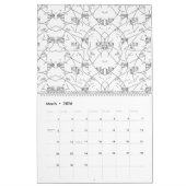 Abstraktes Schwarzweißmuster mit Wiederholung, s Kalender (Mär 2026)