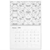 Abstraktes Schwarzweißmuster mit Wiederholung, s Kalender (Feb 2026)