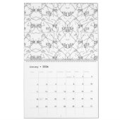 Abstraktes Schwarzweißmuster mit Wiederholung, s Kalender (Jan 2026)