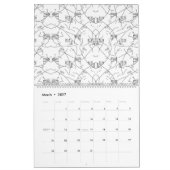 Abstraktes Schwarzweißmuster mit Wiederholung, s Kalender (Mär 2027)