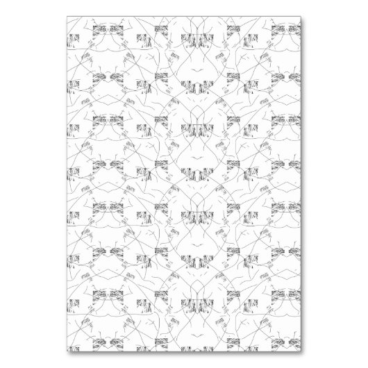 Abstraktes Schwarzweißmuster mit Wiederholung, s Tischnummer (Vorderseite)