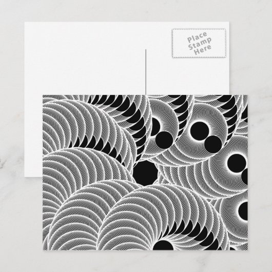 Abstraktes Schwarzweißmuster Postkarte (Vorne/Hinten)