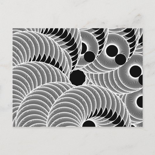 Abstraktes Schwarzweißmuster Postkarte (Vorderseite)