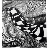 Abstraktes Schwarzweißwinkel Duschvorhang (Vorderseite)