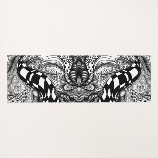 Abstraktes Schwarzweißwinkel Yogamatte (Rückseite (Horizontal))