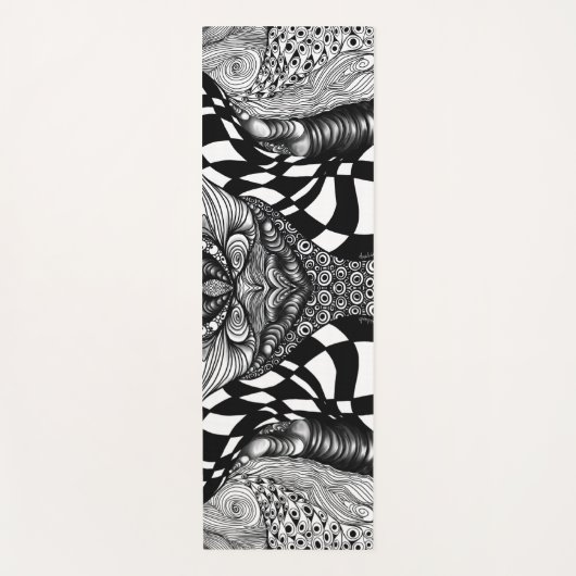 Abstraktes Schwarzweißwinkel Yogamatte (Vorderseite)