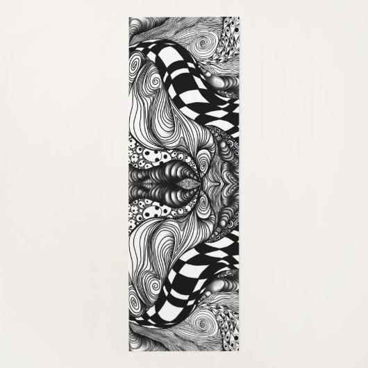 Abstraktes Schwarzweißwinkel Yogamatte (Rückseite)