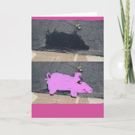 Abstraktes Schweinchen 🐷 Karte (Vorderseite)