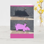 Abstraktes Schweinchen 🐷 Karte (Gelbe Blume)