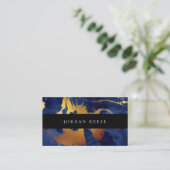 Abstraktes schwermütiges blaues metallisches visitenkarte (Stehend Vorderseite)